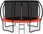 Jumpzylla Trampoline 8ft 10ft 12ft 14ft Trampoline with Enclosure - Recreational Trampolines with Ladder and Galvanized Anti-Rus, Rust