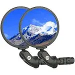 Bike Mirrors,Bike Bar End Mirror, HD Glass Convex Lens Bicycle Rearview Mirror, Safe Cycling Rearview Mirror, Easy to Install