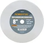 POWERTEC 8 in. x 1 in. 100-Grit 5/8 in. Arbor White Aluminum Oxide Grinding Wheel for Bench Grinder 15513