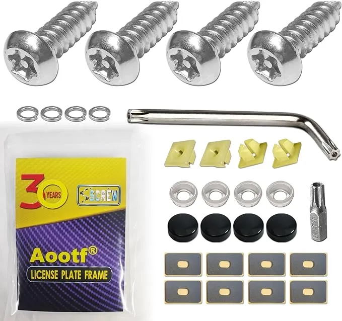 Aootf Stainless Steel License Plate Screws -30PC Star Anti Theft Screw Torx Head ...