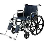 Medline Excel Extra-Wide Wheelchair with 24&#034; Seat Removable Arms, Elevating Leg