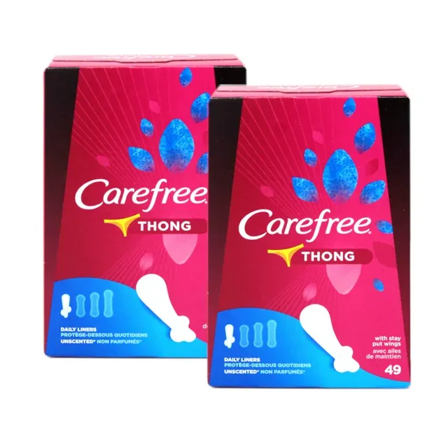 Carefree Thong Regular Unscented Panty Liners