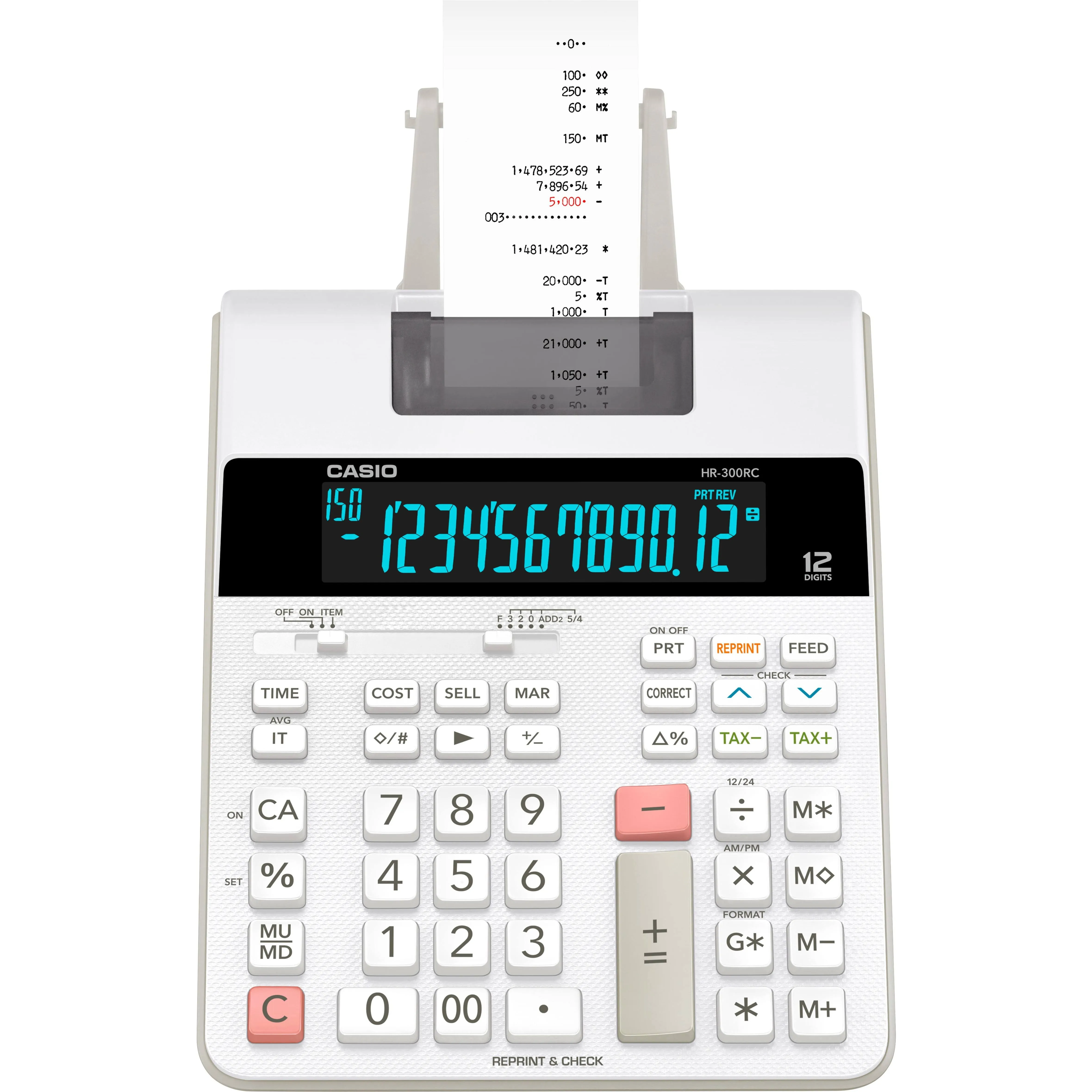 Casio HR-300RC Printing Calculator White