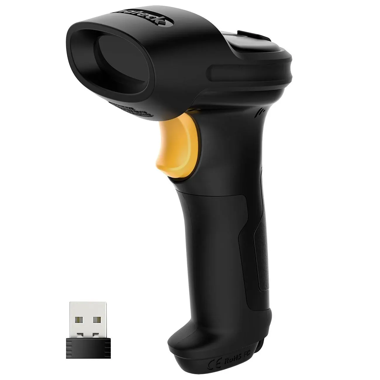 Inateck 2.4GHz Wireless Barcode Scanner 2600mAh Battery 35M Range, BCST-60 Black