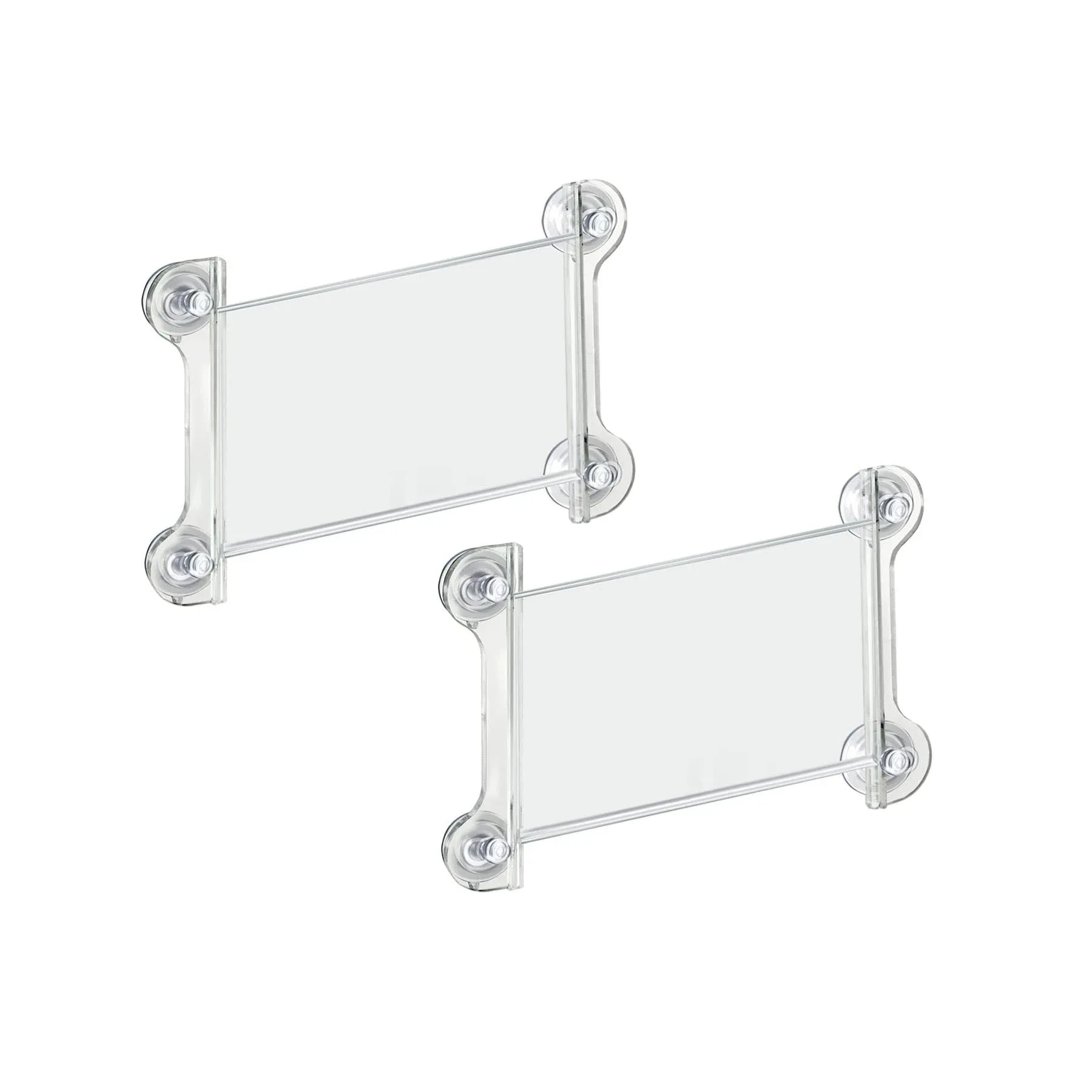 Azar Displays Window Sign Holder with Suction Cups 8.5&#039;&#039;W x 5.5&#039;&#039;H, 2-Pack