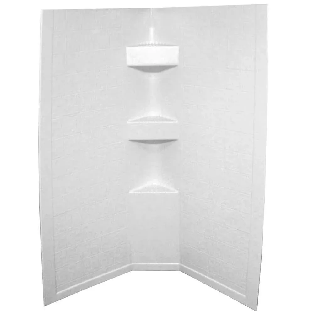 Lippert 306205 White Neo Angle RV Shower Surround