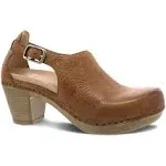 Dansko Sassy Cutout Clog in Tan Milled Burnished