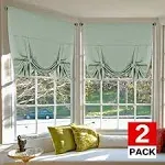 H.VERSAILTEX Balloon Shade Blackout Curtain Tie Up Shades Privacy Thermal Insulated Window Curtain Panel for Glass Door/Kitchen Window - 42in Wide by 63in Long - Light Sage(2 Panels)