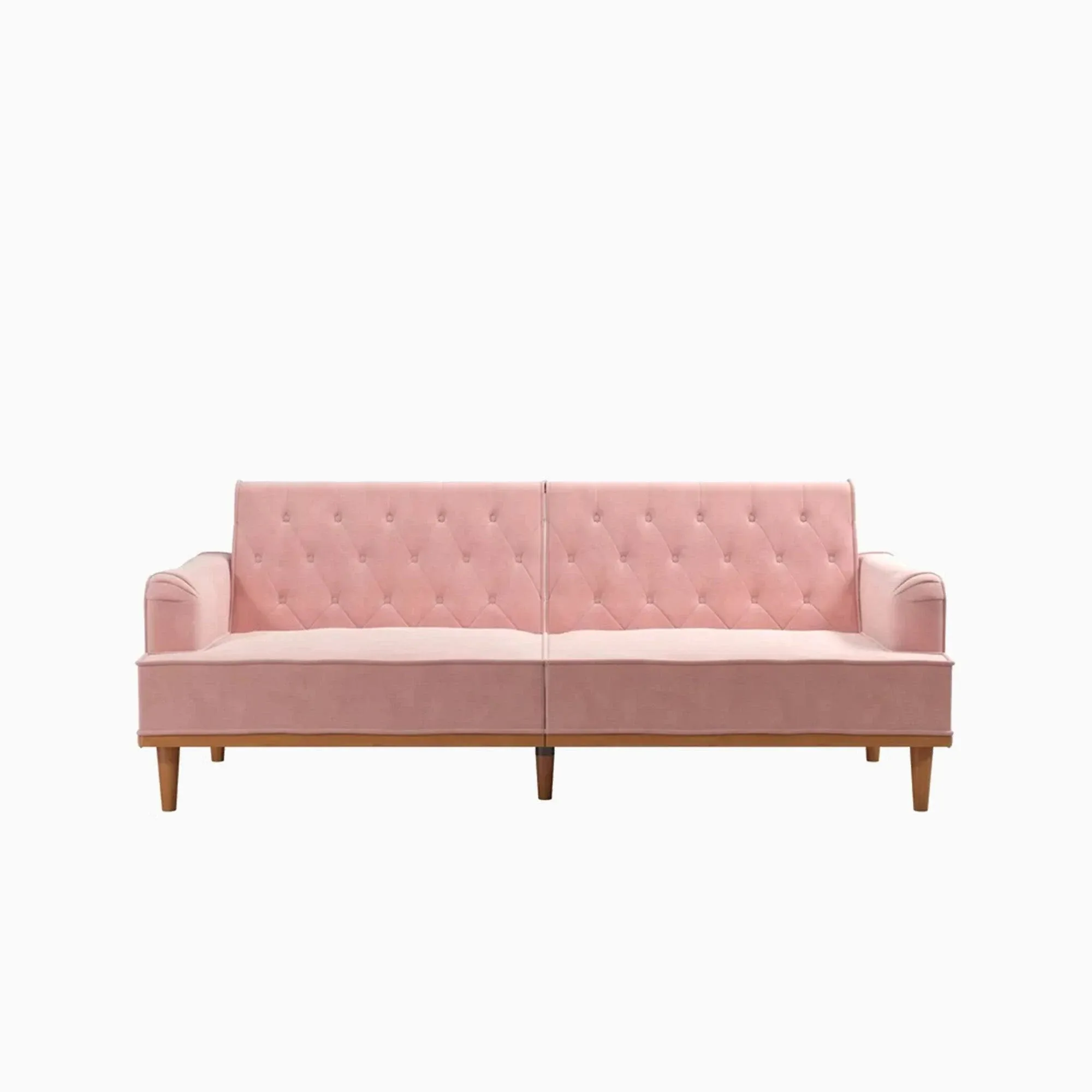 Mr. Kate Stella Vintage Convertible Sofa Bed Futon Pink Velvet