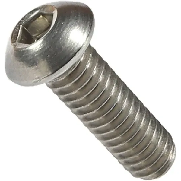 Socket Button Head Cap Screw, 5/16-18 x 5/8", Stainless Steel 316, Hex Socket (Quantity: 100) Coarse Thread, 5/16 inch Hexagonal Allen Bolt, Length: