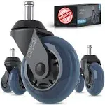 Stealtho Office Chair Wheels Replacement - Protect Hardwood Floor &amp; Carpet - 