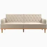 Mr. Kate Stella Vintage Convertible Sofa Bed Futon, Dark Gray Velvet