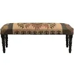 Lr Home Jute / Wool Cushioned Vanity Wood Indoor Bench, Size: 3'11 inch X 1'4 inch