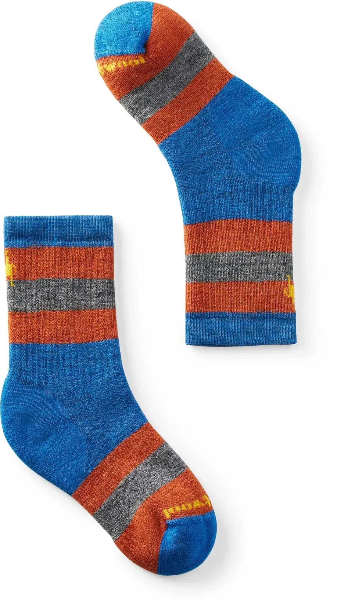 Smartwool Kids Hike Full Cushion Striped Crew Socks Laguna Blue Medium