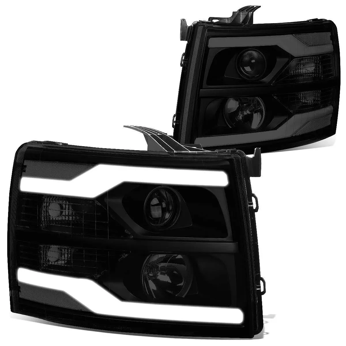 LED DRL Projector Headlights07-13 Chevy Silverado 1500-3500/ HD