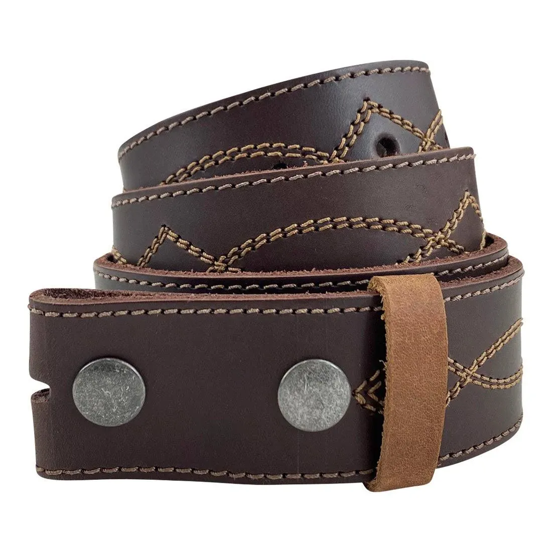 Cowboy Buckleless Belt with Stitching