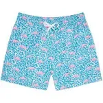 Chubbies Domingos Flamingos 5.5-Inch Swim Trunks in Bright Blue, Size Medium