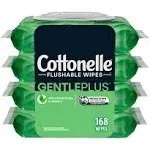 Cottonelle GentlePlus Flushable Wet Wipes with Aloe & Vitamin E 2 ct