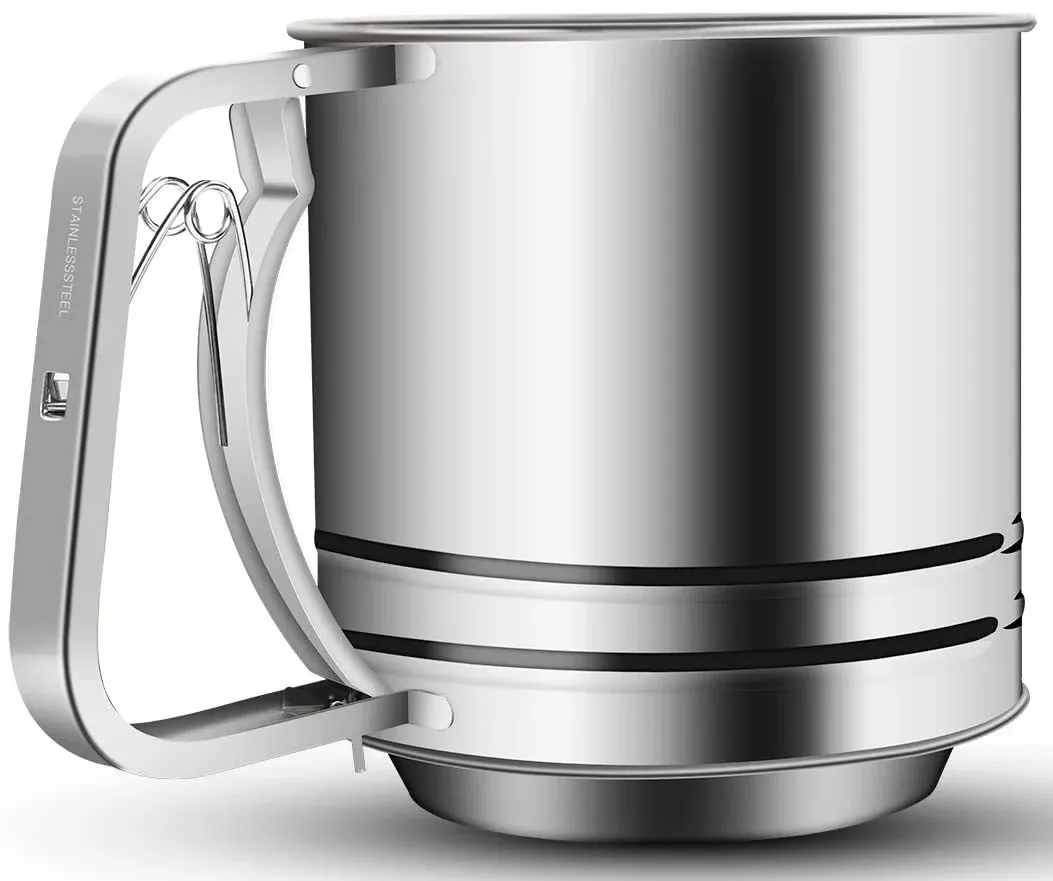 NPYPQ 5-Cup Stainless Steel Flour Sifter for Baking