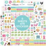 bloom daily planners Productivity Stickers - Variety Sticker Pack - Six Sticker Sheets Per Pack!