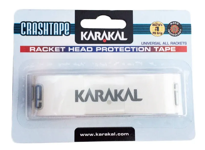 Karakal Tennis Squash Racket Head Protection Tape Crashtape - White - 2.4m