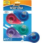 Bic White-Out Brand EZ Correct Correction Tape, 39.3 Feet, 4-Count Pack of White Correction Tape, Fast, Clean and Easy to Use Tear-resistant Tape