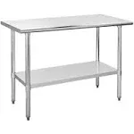 Stainless Steel Table for Prep & Work 24" X 48" inches with Adjustable Shelf, Commercial Workstations, Utility Table in Kitchen Garage Laundry Room Outdoor BBQ