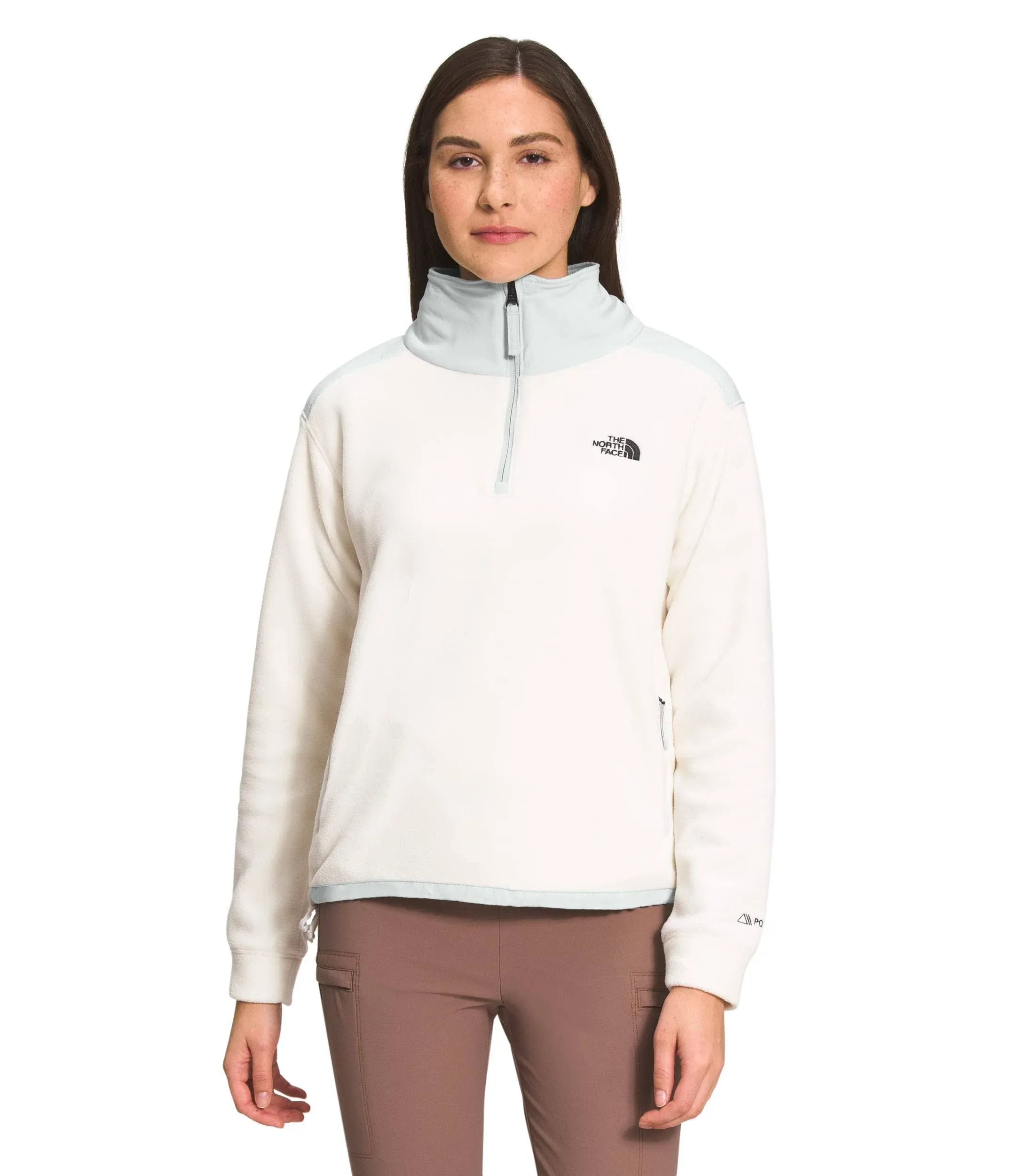 The North Face Women's Alpine Polartec 200 Quarter-Zip Fleece Pullover White XS