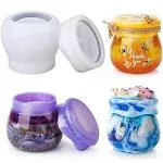 LET'S RESIN Pudding Jar Resin Molds with Lid, Epoxy Molds Silicone for Storage Bottle,Candle Holder,Candy Container, Epoxy Casting Craft,Flower Pot, Gifts