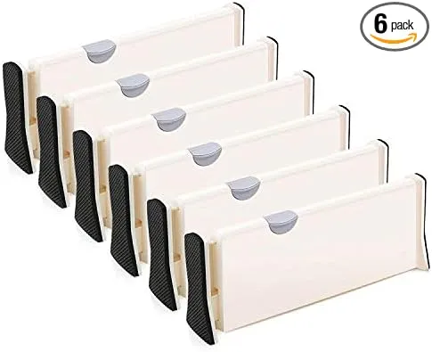 Assacalynn 6-Pack Adjustable Drawer Dividers Organizer Separators - Good Grips