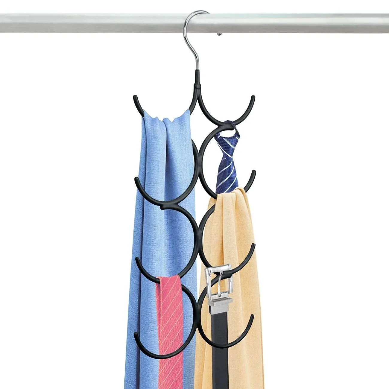 Scarf Hanger Organizer Holder No Snag Belt Rack Tie Hanger Sturdy 8 Hook Space S