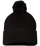 Sportsman SP15 12" Pom-Pom Knit Beanie Black One Size