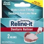 Dentemp Reline It Denture Reliner Kit for Both Upper and Lower Dentures, 2 Ea