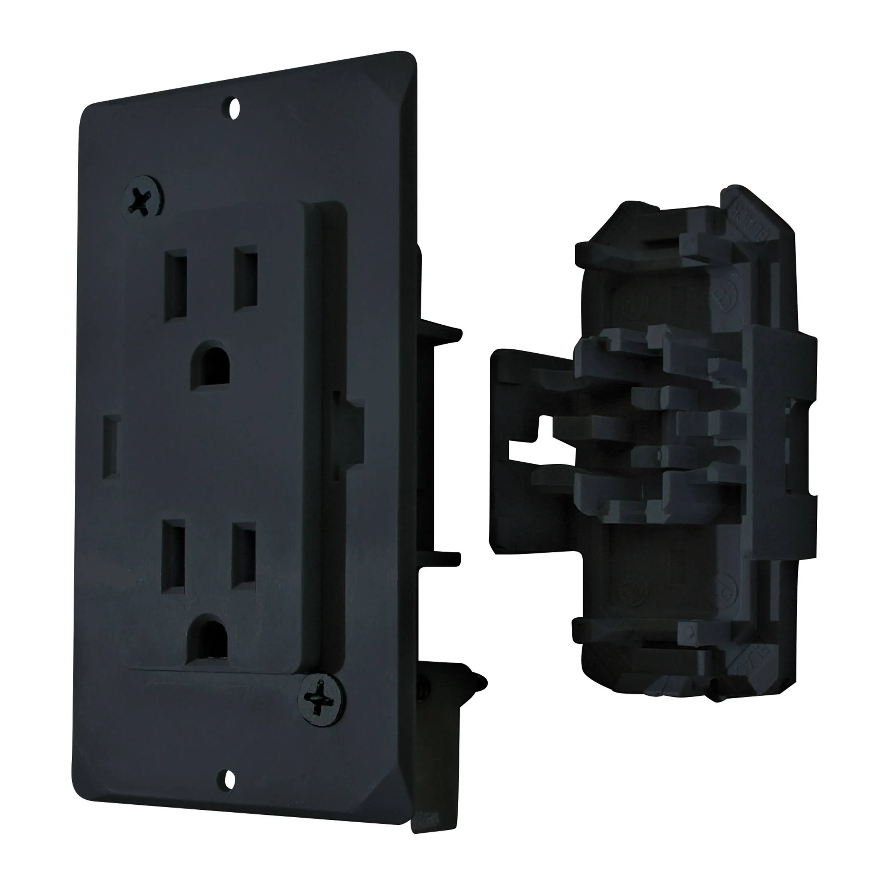 Valterra Diamond Group DG15BKVP Decor Receptacle with Cover - 15A 125V Black