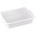 Winco Perforated Bus Box Dish Tub for Restaurants, White