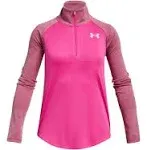 Girls Under Armour Tech Graphic 1/2 Zip Sweatshirt - Pink