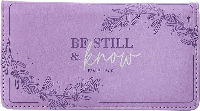 Psalm 46: 10 - Purple Checkbook Cover