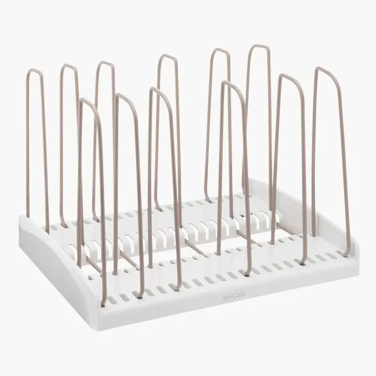 YouCopia StoreMore Cookware Rack Adjustable Pan Organizer, White