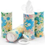 Car Tissues with Lotion, 4 Packs Cylinder Car Tissue Holder, Travel Tissues Box, for Car Cup Holder, Round Tube Tissue Container