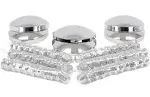 Mytee Products Steel Chrome Axle Wheel Cover Set - Includes (2) Front Hub Caps, (4) Rear Hub Caps, (60) Lug Nut Covers 33mm for Semi Truck | Axle