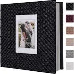 RECUTMS 60 Pages Handmade DIY 4x6 5x7 8x10 Photos of Any size, Button Grain Leather Cover of Wedding Photo Album Baby Picture Book Family Scrapbook