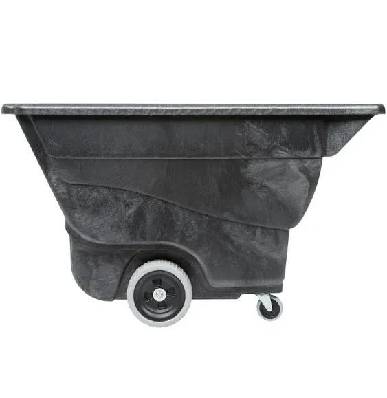 Rubbermaid FG9T1300BLA Black 0.5 Cubic Yard Tilt Truck / Trash Cart (450 lb.)