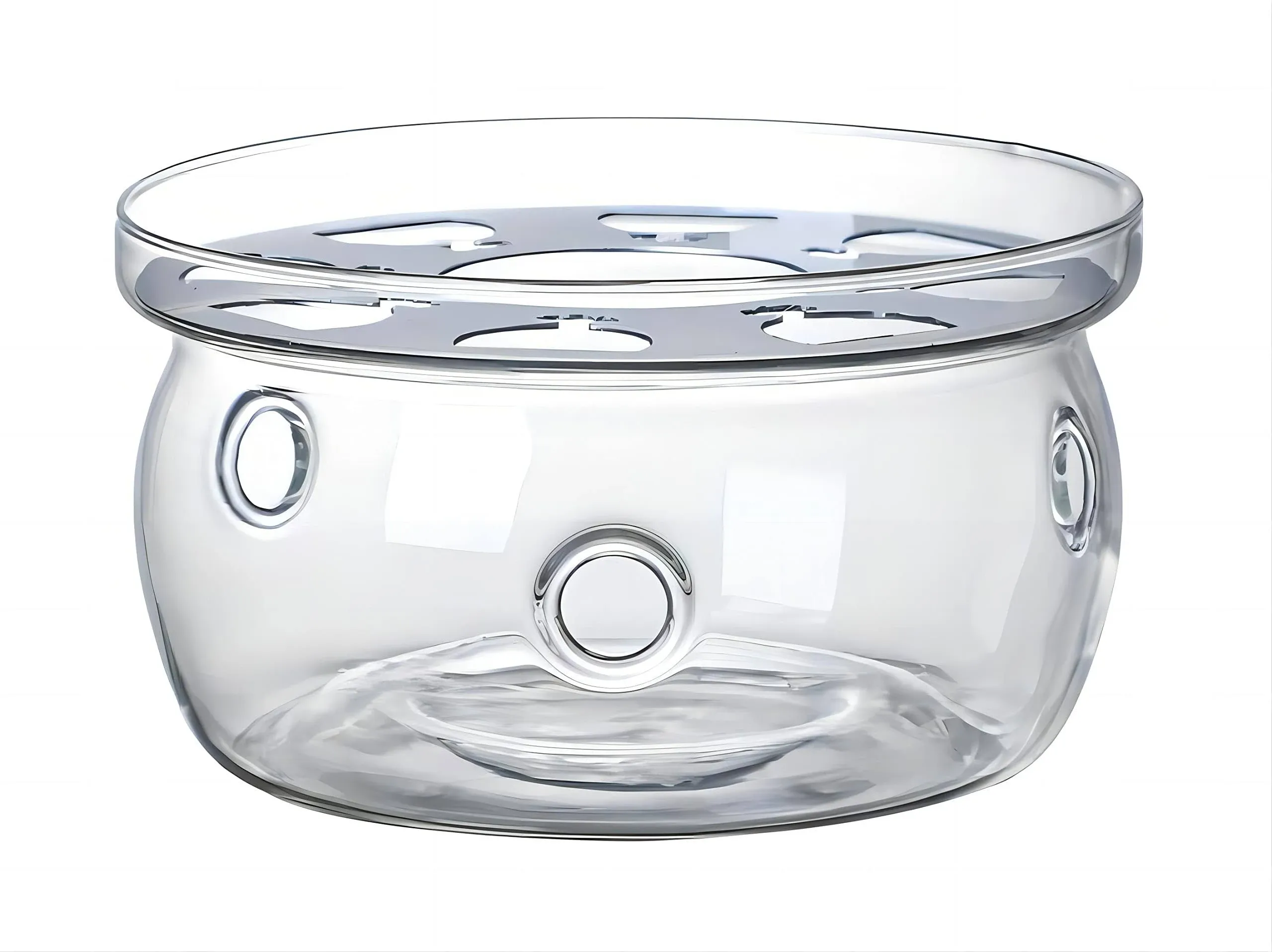 Glass Teapot Warmer High Heat Resistant Borosilicate Glass Tea Light Warmer 6 In