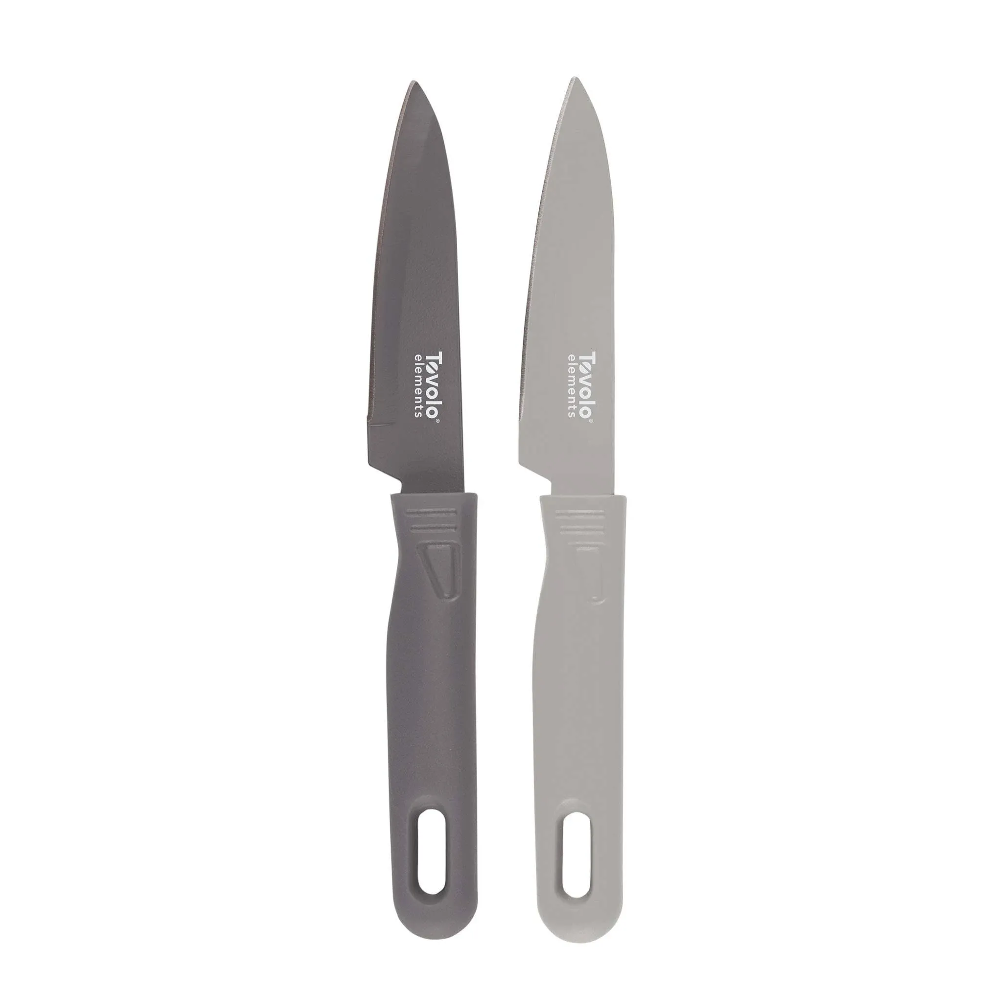 Tovolo Set of 2 Paring Knives- Charcoal/Cool Gray