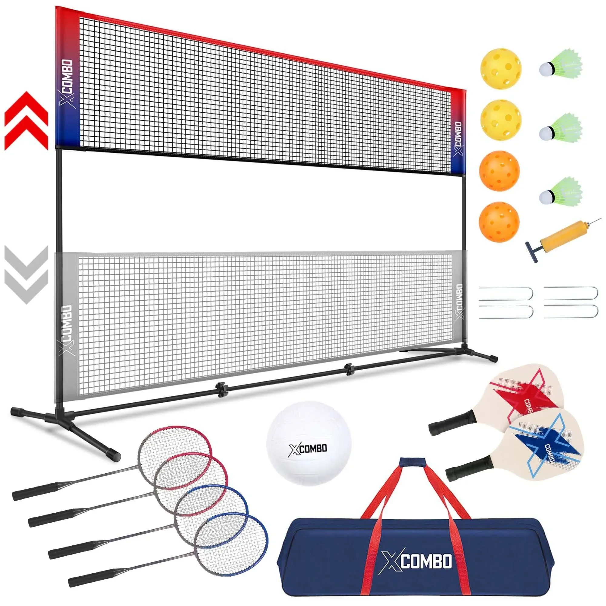 10ft Badminton Pickleball Kids Volleyball Sets with Net for Backyards 