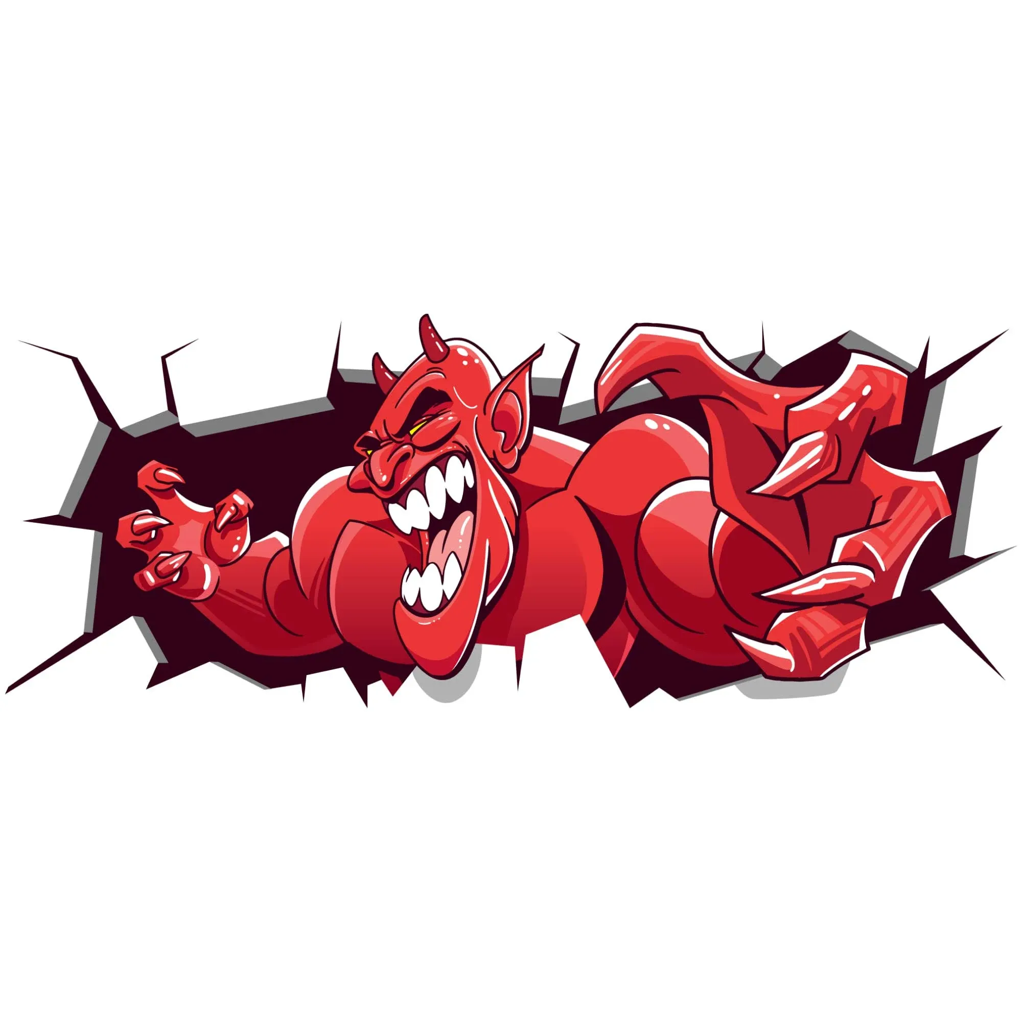 Bumper Sticker - Peeking Monster Funny Car Sticker - Beezleboo (Red, 11&#034;x4.25&#034;)