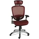 Union & Scale Flexfit Hyken Mesh Task Chair, Supports Up to 275 lb, 17.24" to 20.98" Seat Height, Maroon Seat/Back, Silver/Black Base