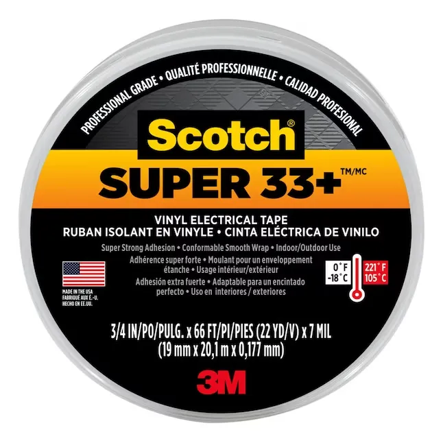 Scotch Super 33+ 3/4" x 66-ft Black Vinyl Electrical Tape