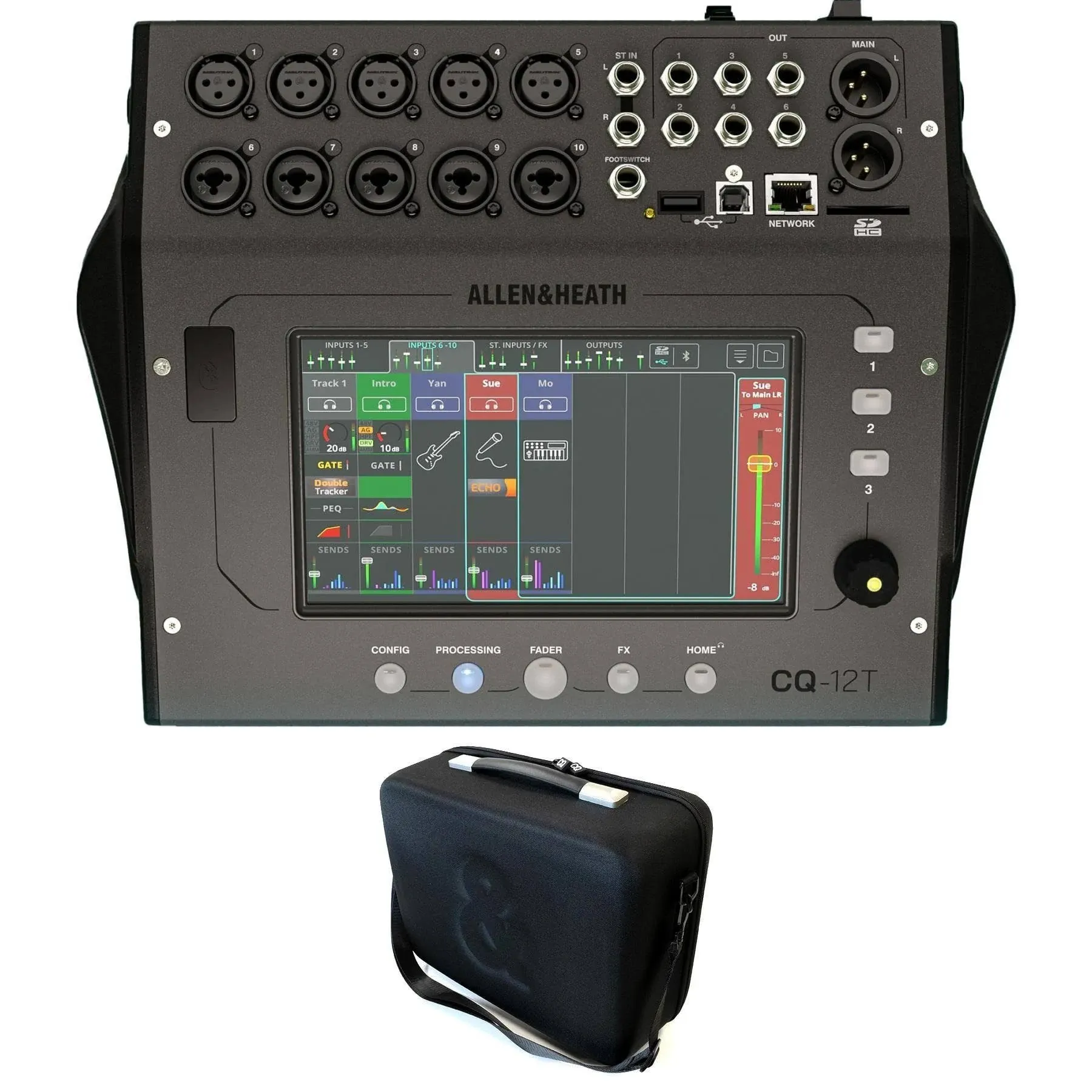 Allen & Heath CQ-12T 10-Channel Digital Mixer with Padded Carry Bag