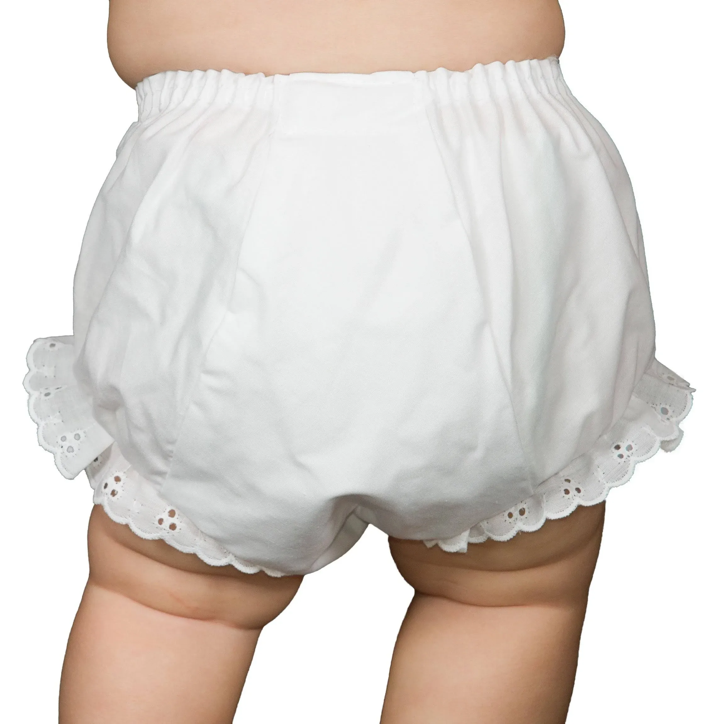 I.C. Collections Baby Girls White Double Seat Diaper Cover Bloomers